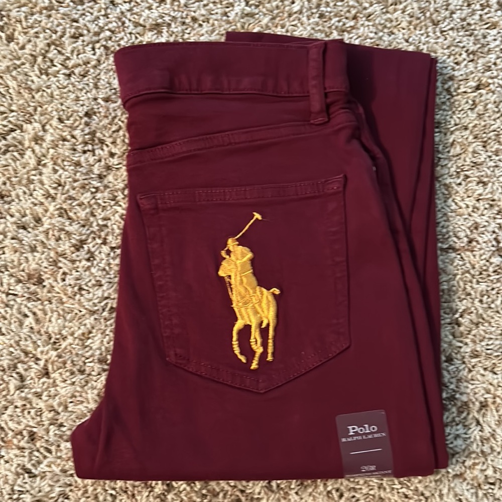 Polo Ralph Lauren - The Tompkins Skinny High Rise Ankle - Wine - Size 28R